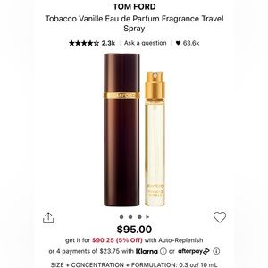 Tom Ford Tobacco Vanille Perfume travel size